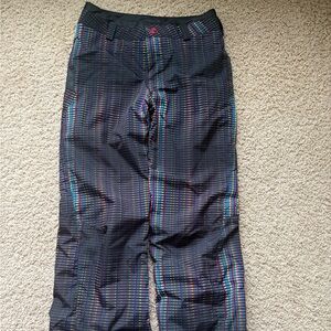 Kids Spider Black and Multicolor Patterned Snow Pants